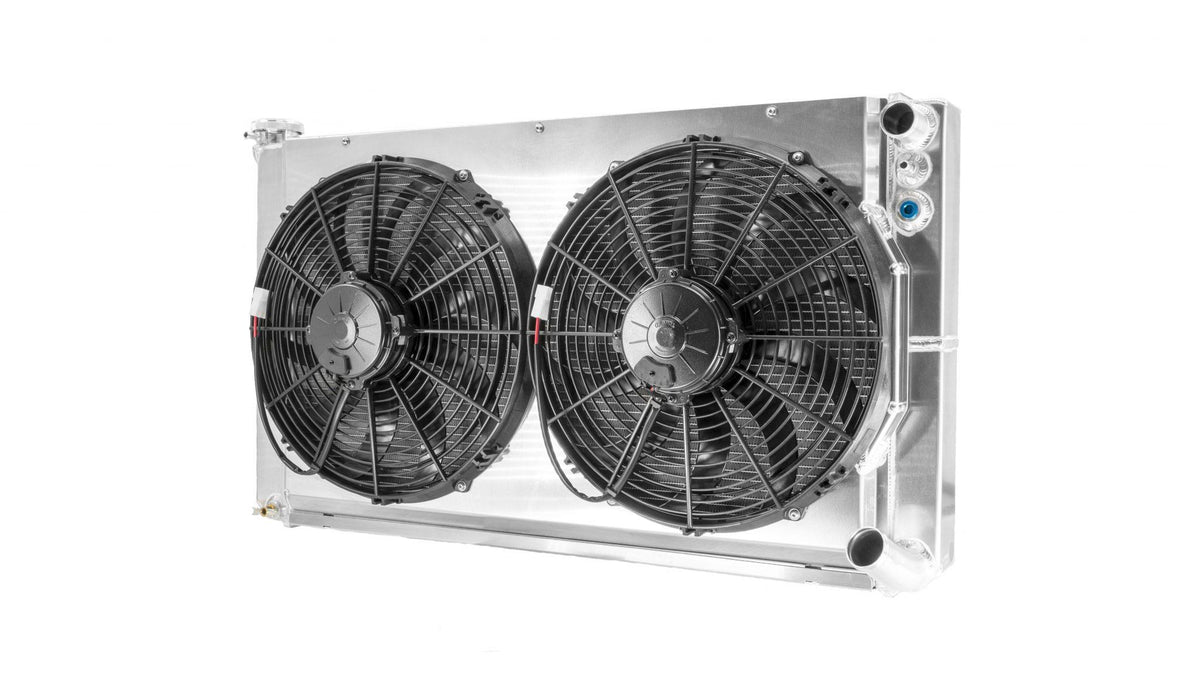 PWR Chevrolet C10 Truck 67-72 LS Radiator Module w/ TOC and Dual 14 Inch Spal Fans PWR Racing - 15-11401
