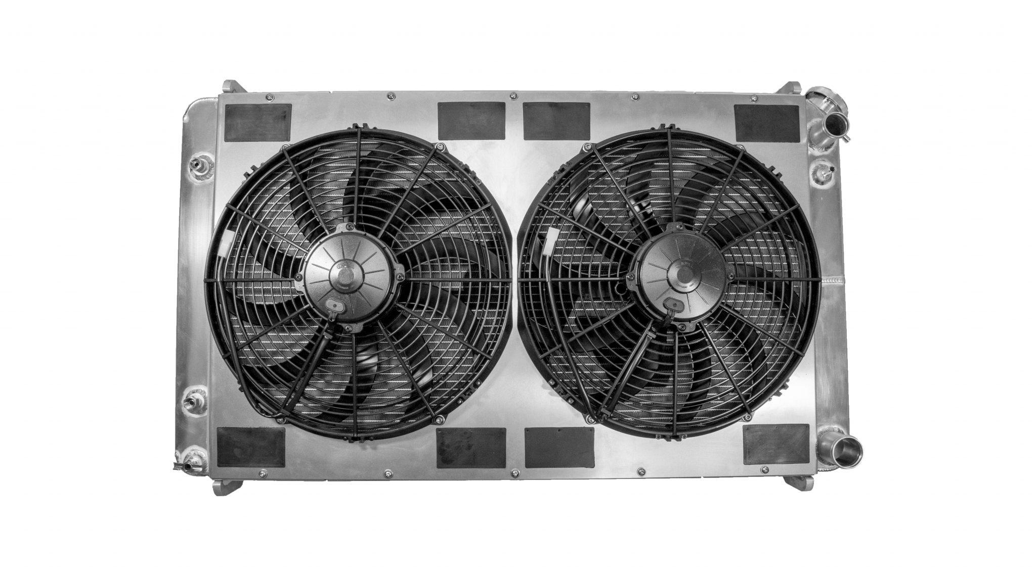 PWR Chevrolet C10 Truck 73-87 LS Radiator Module w/TOC and Dual 16 Inch Spal Fans PWR Racing - 15-11451