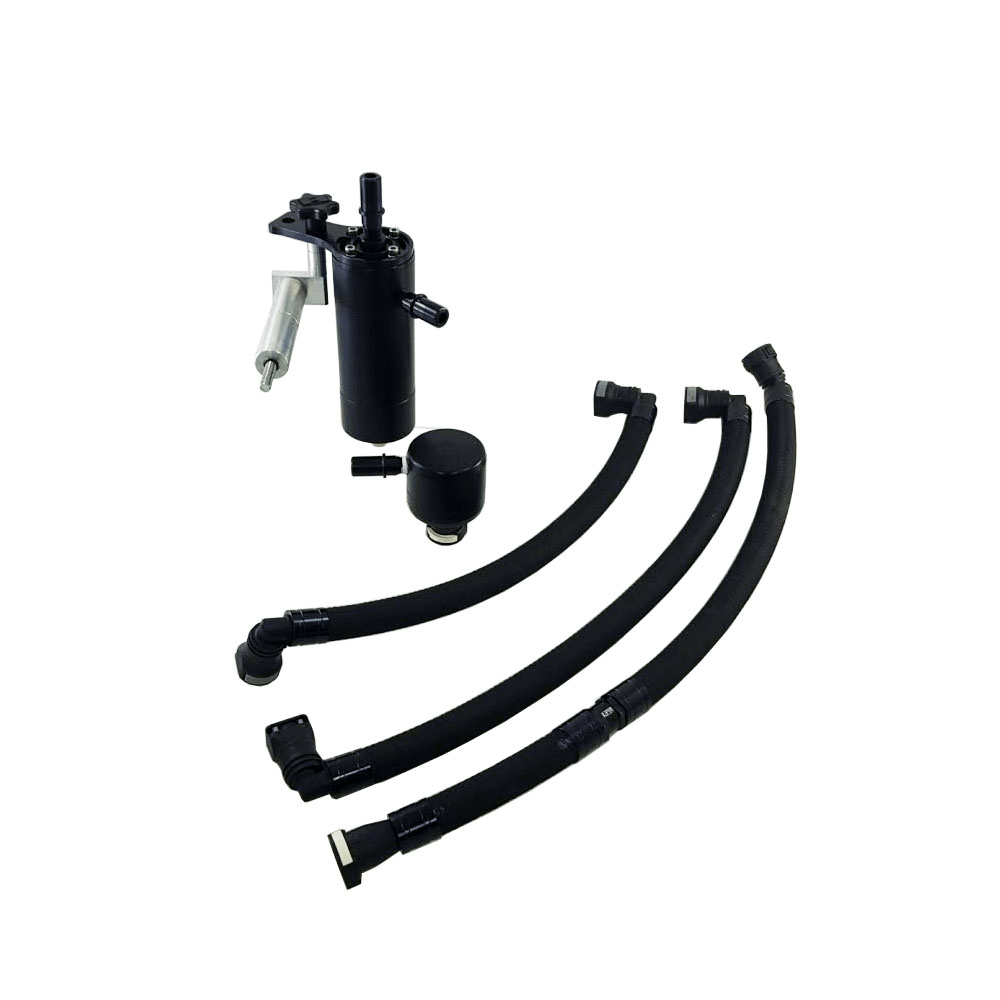 UPR Products 5030-133-1-CSS 2015-2017 Mustang GT Single Valve Oil Catch Can For Whipple Superchargers (Black)