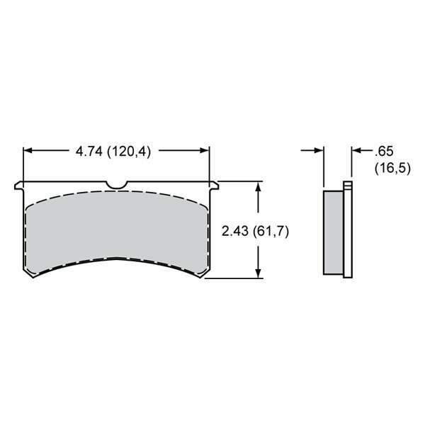 Wilwood Pad Set BP-30 7416 SL6 .65in Thick w/ Bridge - 150-14772K