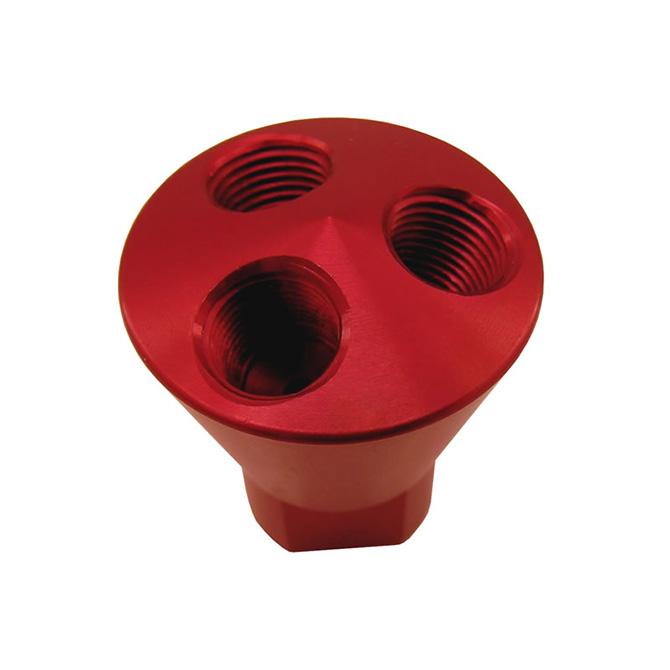 Nitrous Express 3 PORT SHOWERHEAD DIST BLOCK (RED) - 15013