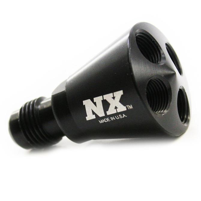 Nitrous Express 4 Port Showerhead Dist Block With -6 Male (Black) - 15019
