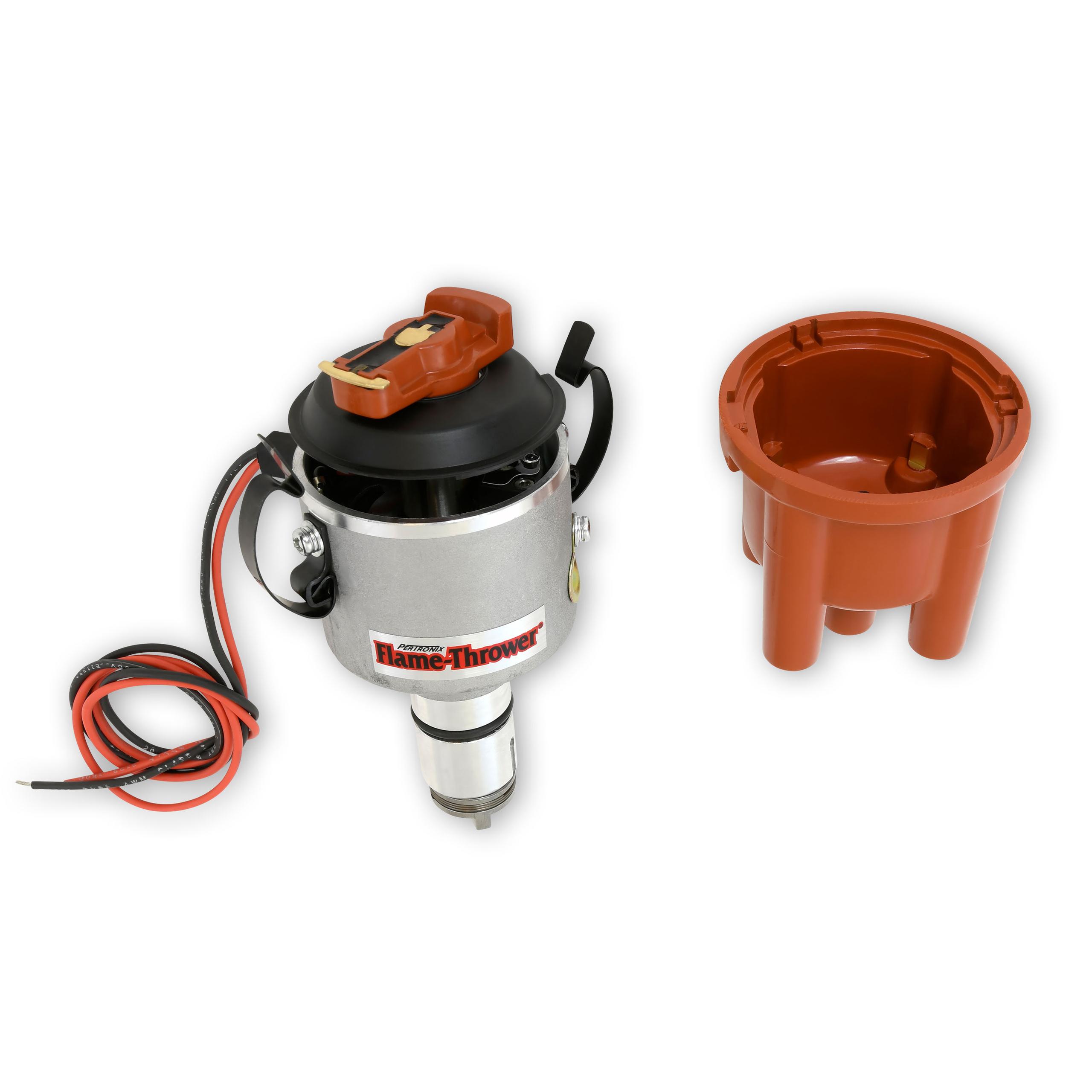 Pertronix Flame-Thrower "Stock Look" Boch Style Performance Distributor Featuring Ignitor Iii Electronics. 12-Volt Negative Ground, Non Vacuum Advance. - D7182604