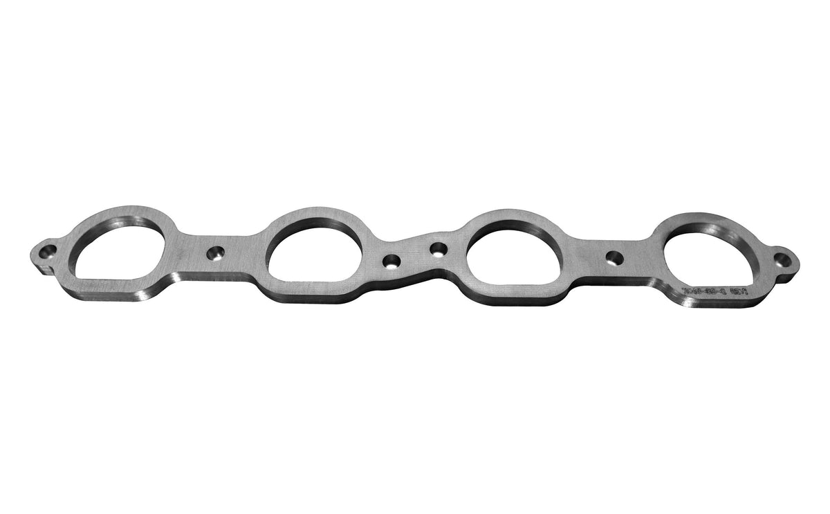 Kooks LSX Header Flange - 3/8" Thick Stainless. D Port for 2" Primaries. - 7046-BS-2