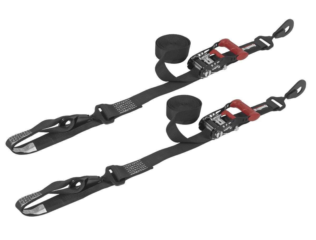 SpeedStrap 1.5 Inch x 10' Ratchet Tie-Down w/ Soft-Tie 2 Pack Black - 15221-2