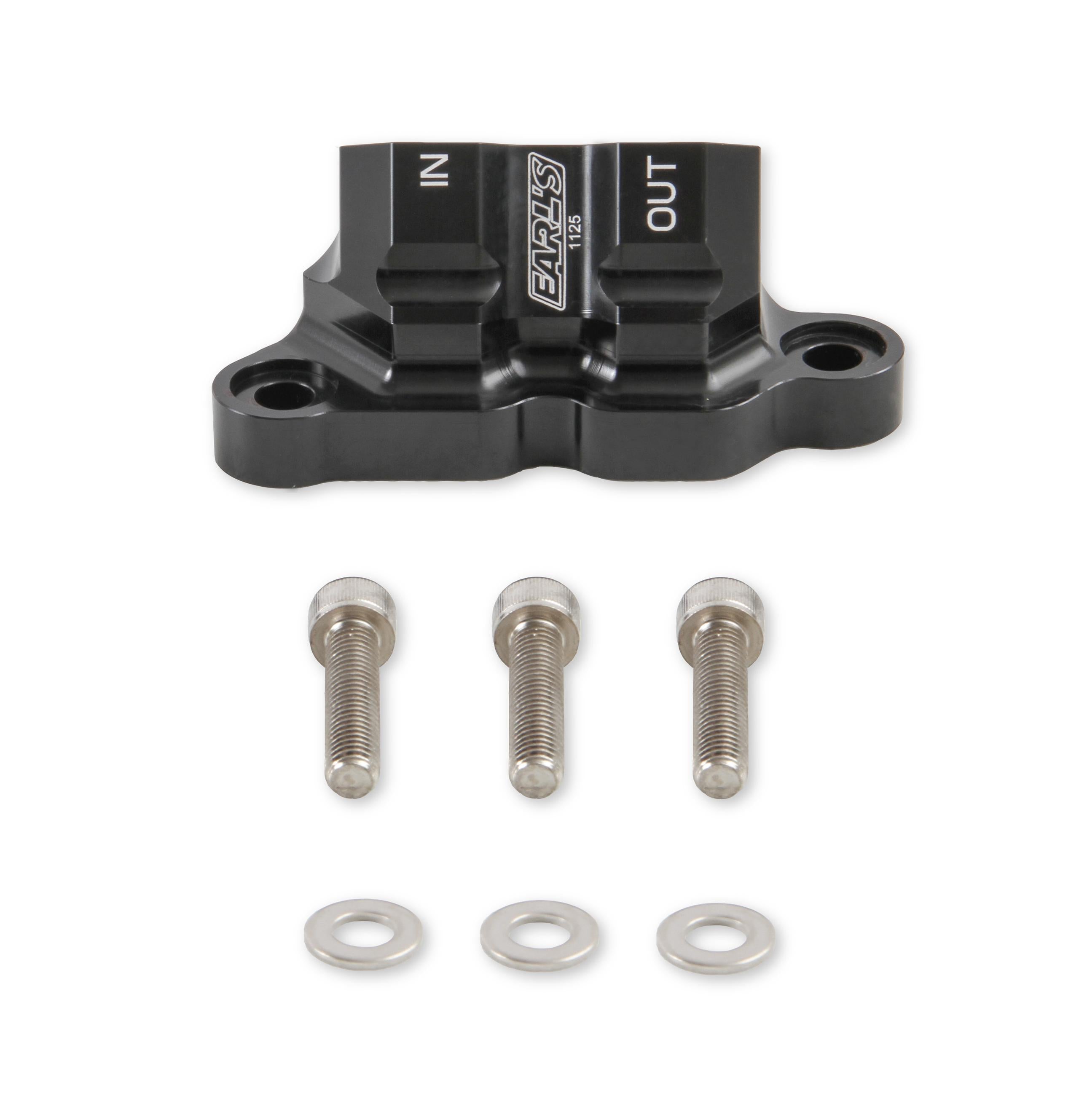 Earls 1125ERL Ford Coyote Engine Remote Oil Filter Adapter