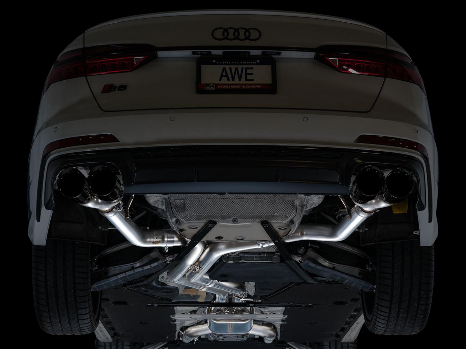 AWE Track Edition for Audi C8 S6/S7 - Diamond Black Tips - 3020-43109