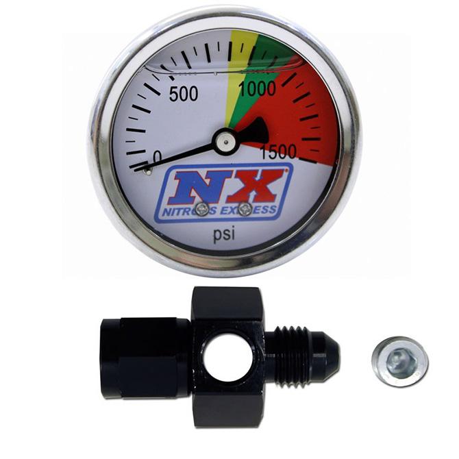 Nitrous Express N20 FLO-THRU PRESSURE GAUGE (0-1500 PSI) 6AN - 15510