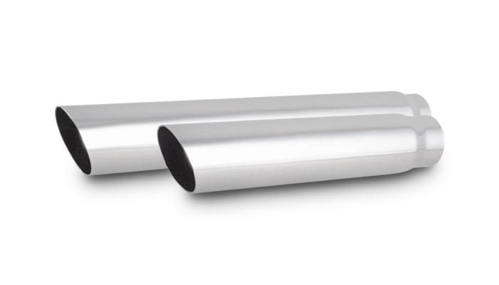 Vibrant Performance 3.5" Round Stainless Steel Tip (Single Wall, Angle Cut) - 3" Inlet, 11" Long - 1561