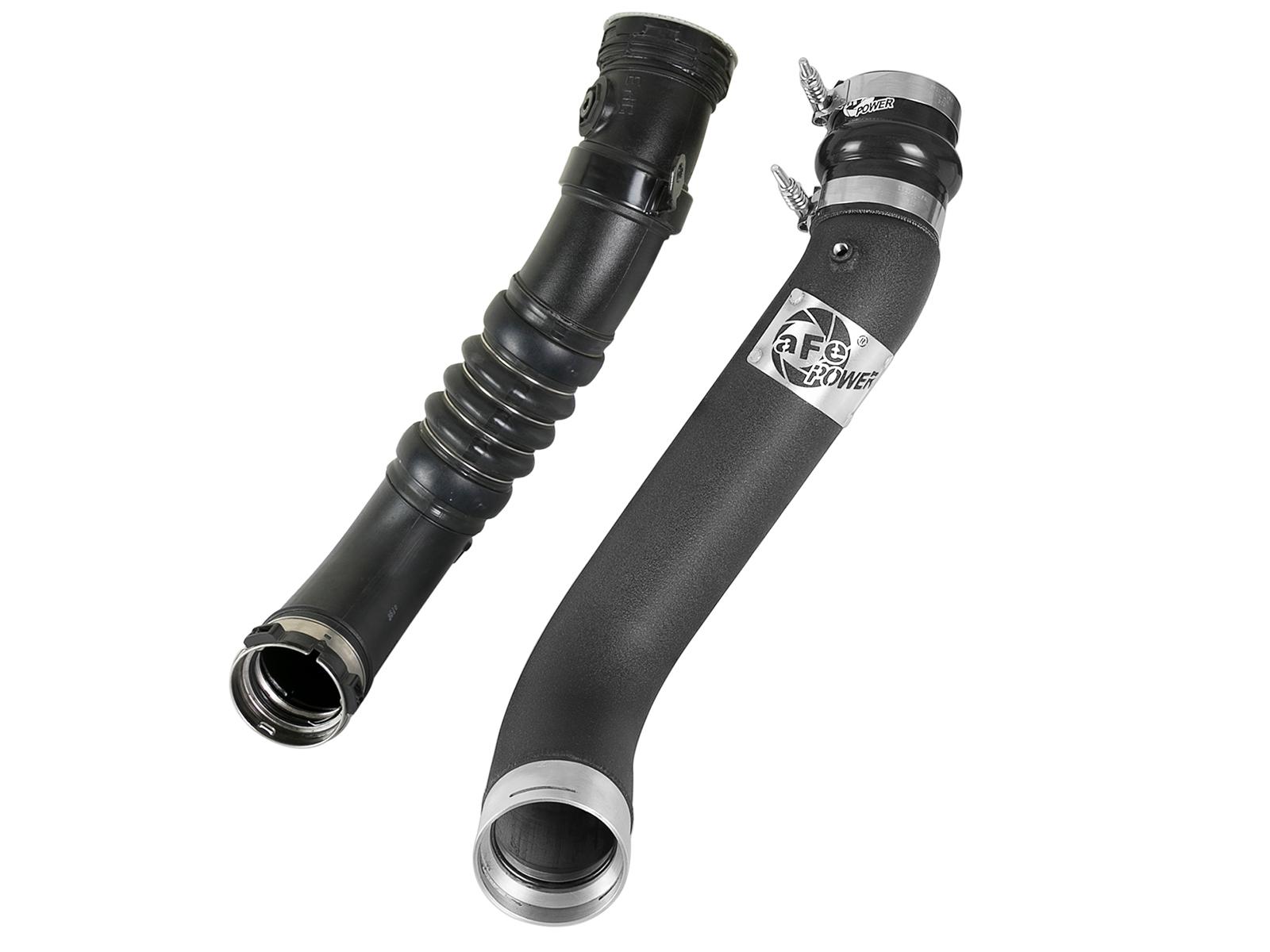 AFE BladeRunner 3 IN Aluminum Aluminum Cold Charge Pipe Black (2017-2019 Silverado 2500 HD, Silverado 3500 HD, Sierra 2500 HD, Sierra 3500 HD) - 46-20339-B