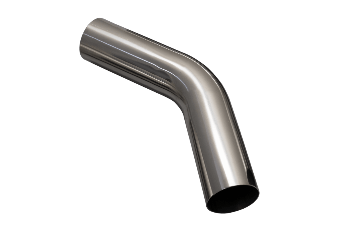 XForce Mandrel Bend? 304SS Polished 4"? 45 degree 1.5D 6" Leg - MS400-45