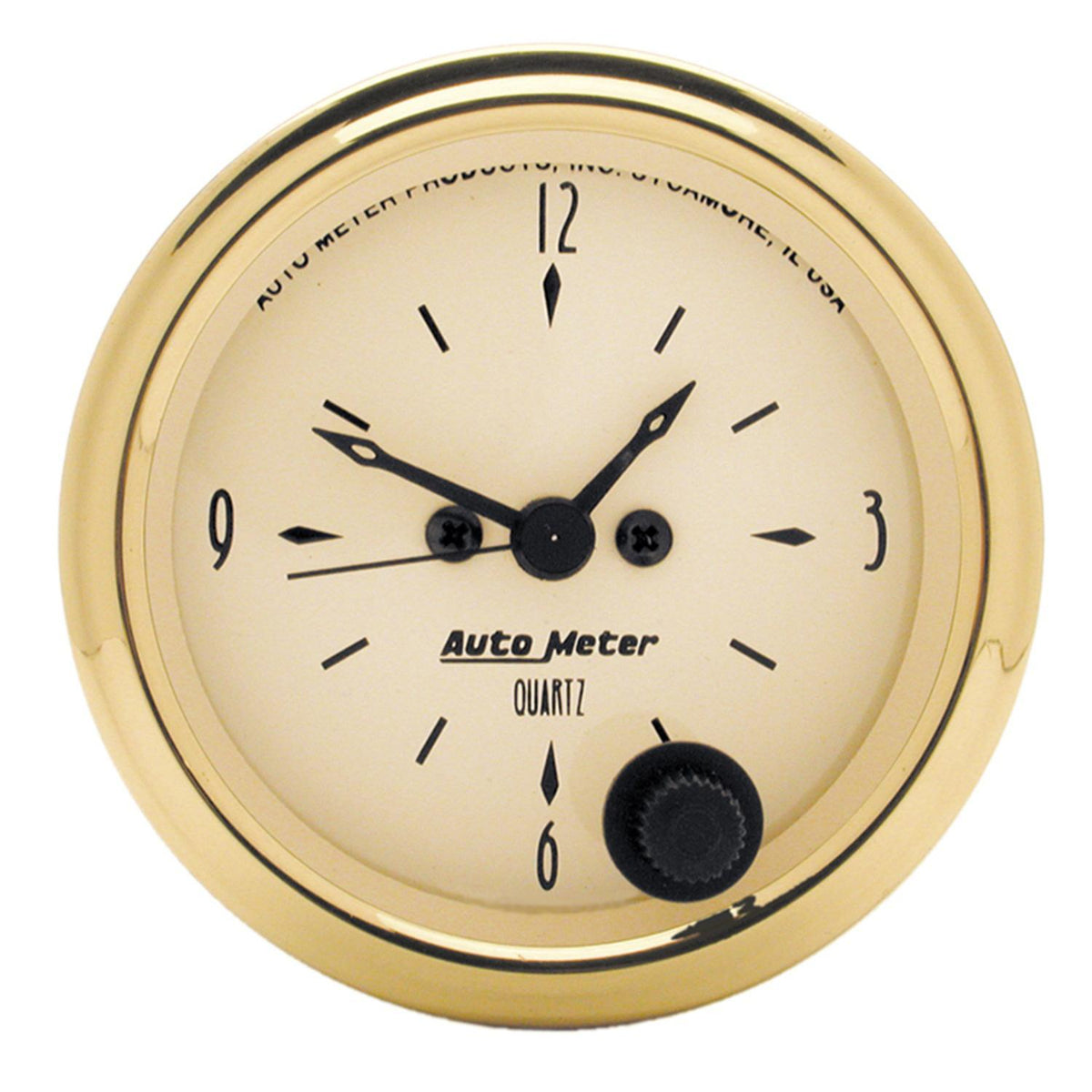 Auto Meter Gauge, Clock, 2 1/16" , 12Hr, Analog, Golden Oldies - 1586