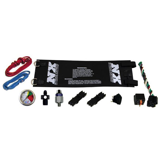 Nitrous Express HEAVY DUTY FULLY AUTOMATIC BOTTLE HEATER (6AN) W/ NITROUS GAUGE - 15937