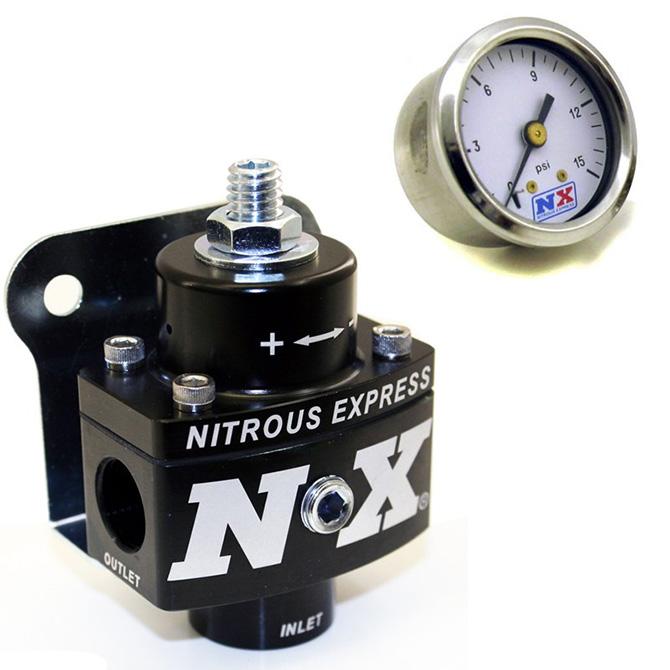 Nitrous Express FUEL PRESSURE REGULATOR, NON BYPASS, W/FUEL PRESSURE GAUGE - 15952