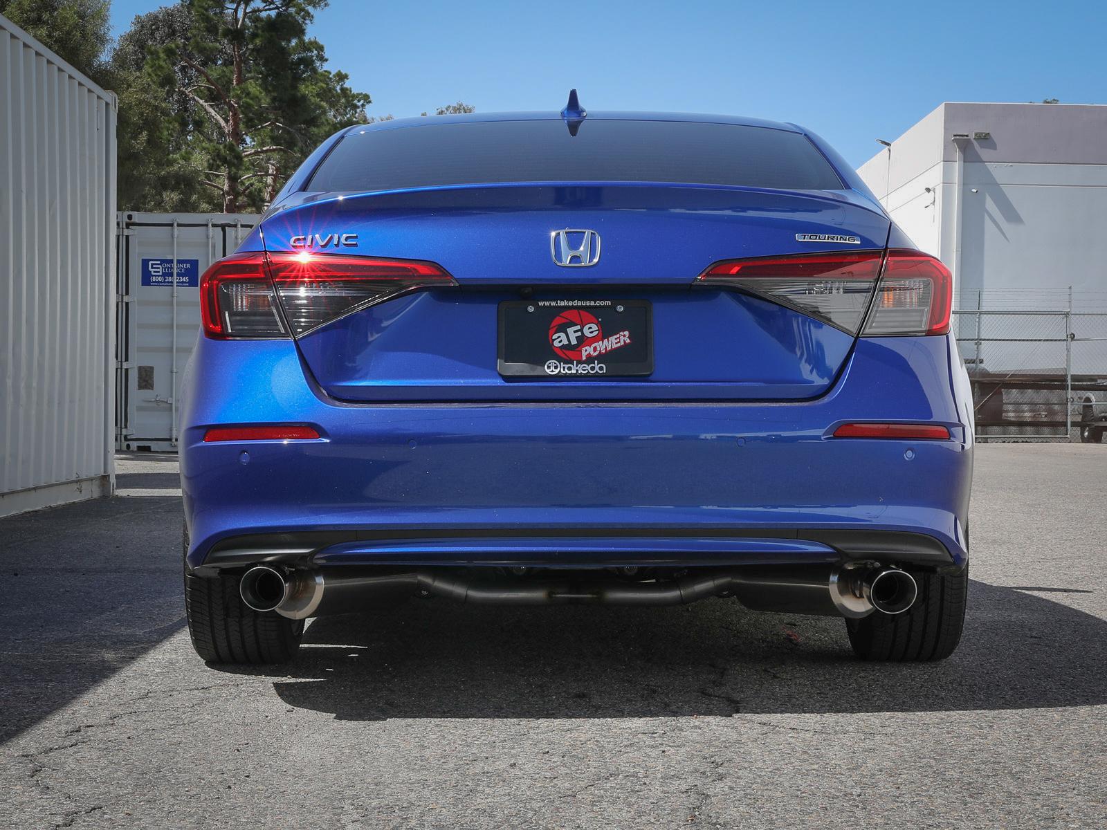 AFE Takeda 2-1/2 IN to 2-1/4 IN 304 Stainless Steel Cat-Back Exhaust System Polished (Honda Civic 2022 L4-1.5L (t)) - 49-36628-P