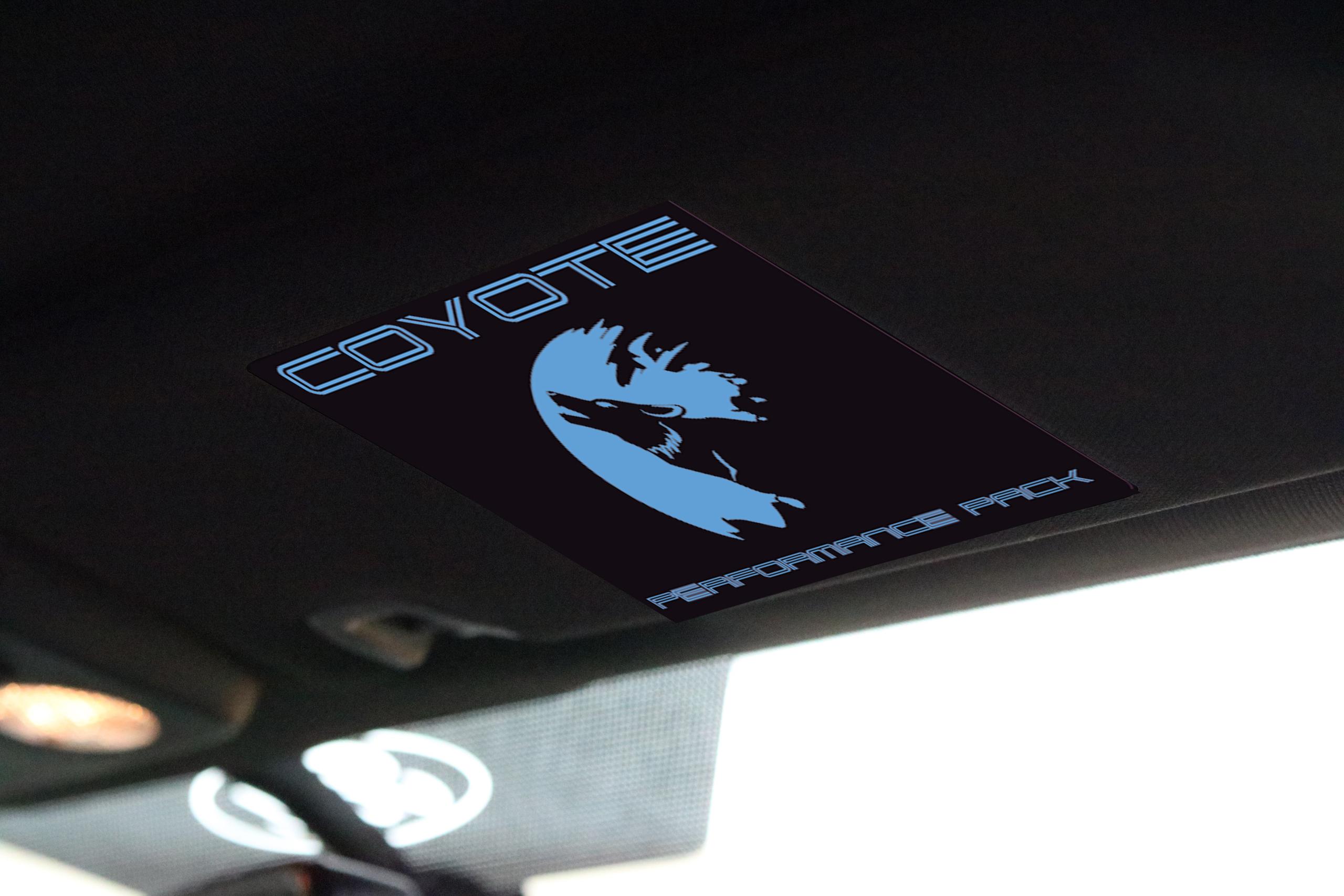 Anchor Room Visor Covers - Coyote Performance Package - Wild Card Red (Race Red) Text (2015-2026 Mustang) - 15FM_VCM_S7_R
