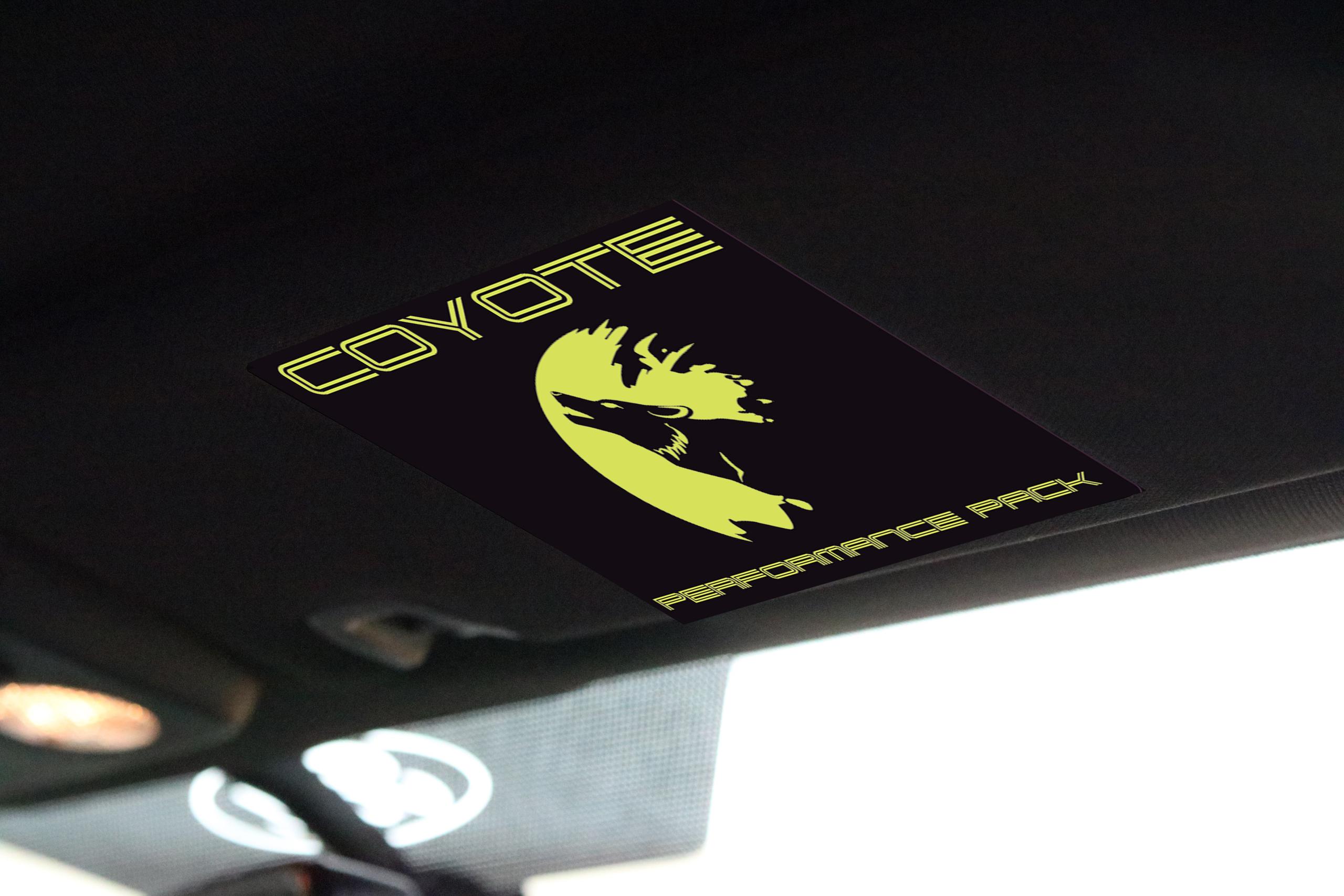 Anchor Room Visor Covers - Coyote Performance Package - Wild Card Red (Race Red) Text (2015-2026 Mustang) - 15FM_VCM_S7_R