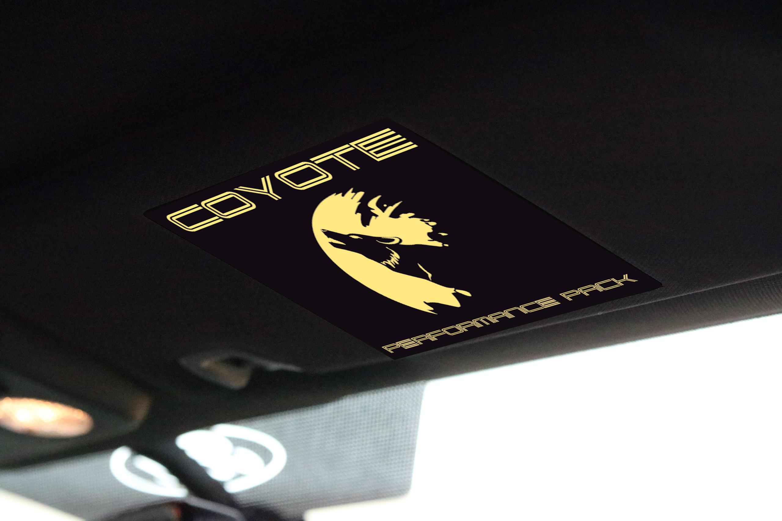 Anchor Room Visor Covers - Coyote Performance Package - Wild Card Red (Race Red) Text (2015-2026 Mustang) - 15FM_VCM_S7_R