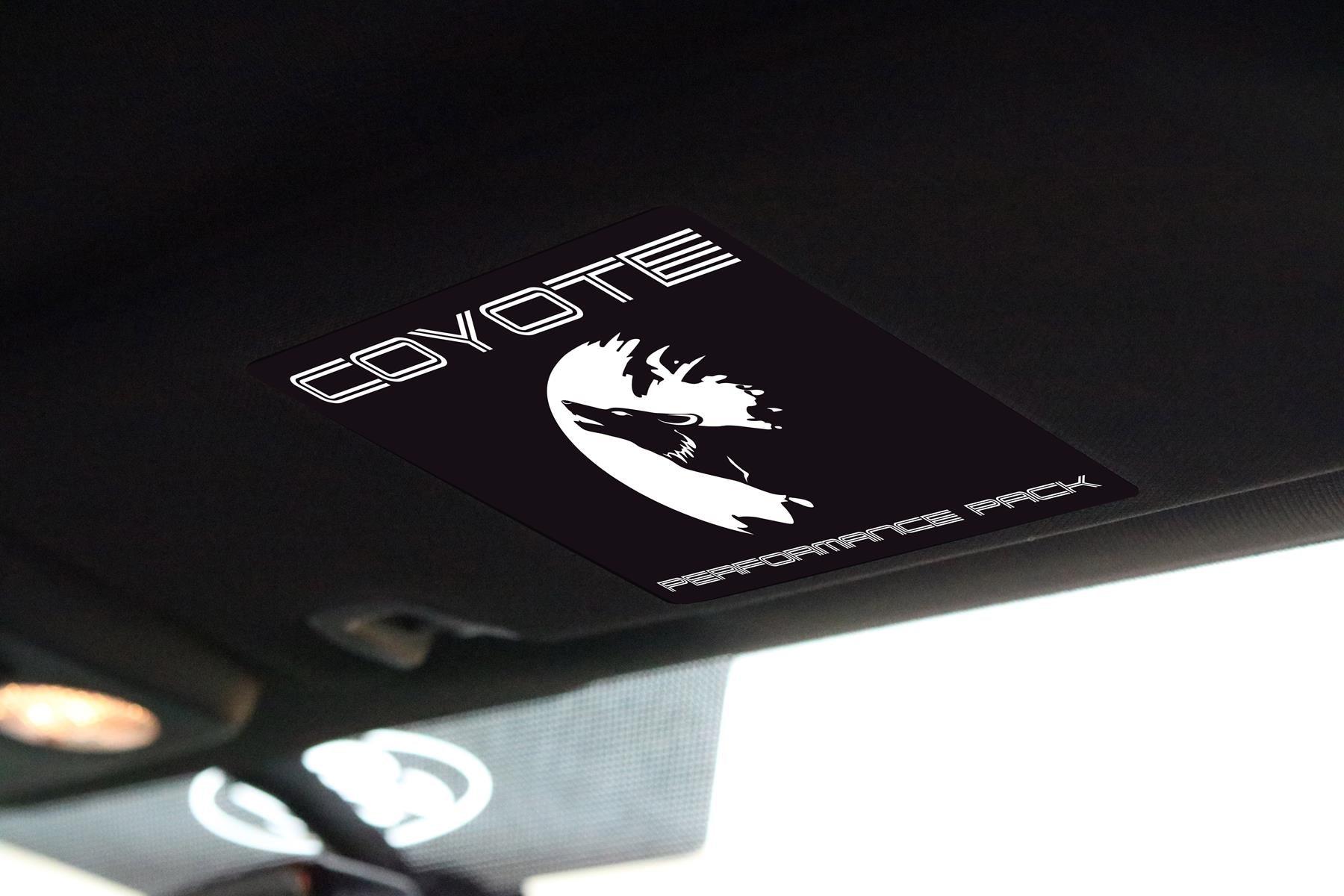 Anchor Room Visor Covers - Coyote Performance Package - Wild Card Red (Race Red) Text (2015-2026 Mustang) - 15FM_VCM_S7_R