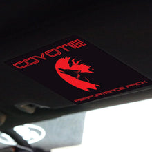 Anchor Room Visor Covers - Coyote Performance Package - Wild Card Red (Race Red) Text (2015-2026 Mustang) - 15FM_VCM_S7_R