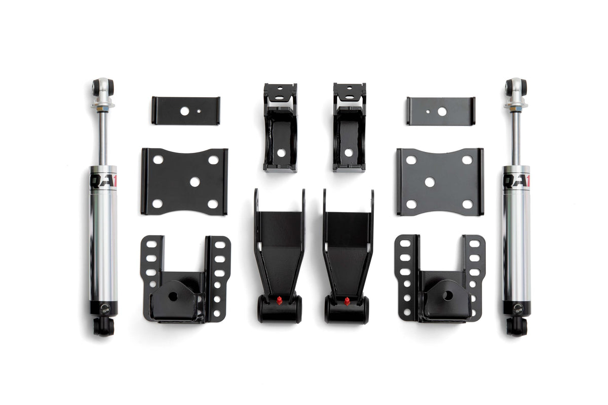 QA1 4/6 Lowering Kit, 07-16 Gm 1500, 2Wd Cast Arms, Single Adjust (2007-2016 Silverado 1500, Sierra 1500) - LK11-GMT03