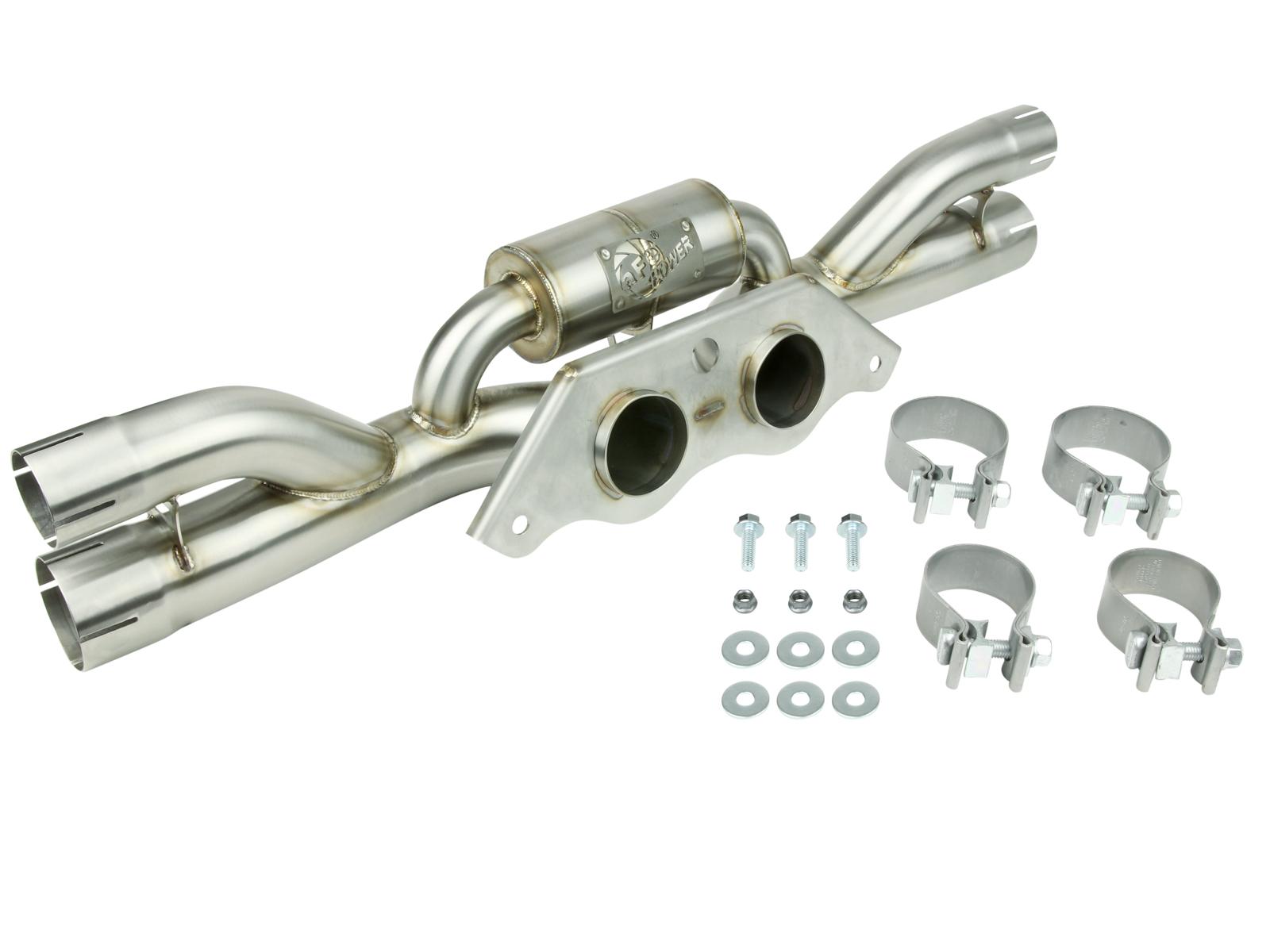 aFe Mach Force Xp 304 Stainless Steel Secondary Muffler Delete Pipe (2014-2019 911 GT3) - 49C36434