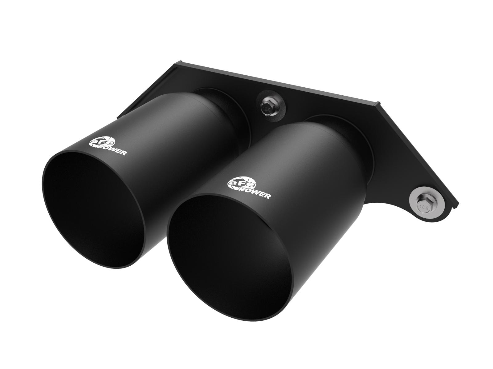AFE MACH Force-Xp 4 IN Satin Black OE Replacement Exhaust Tips (Porsche 911 GT3 14-19 H6-3.8L/4.0L) - 49C36435-B
