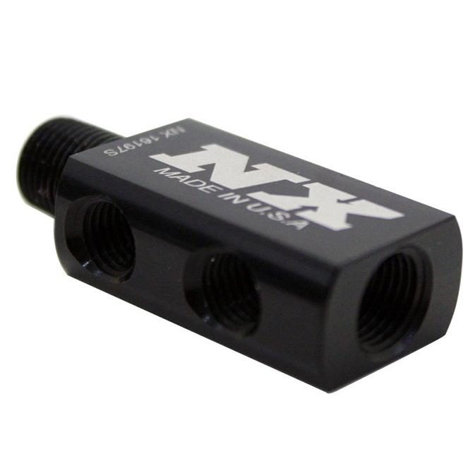 Nitrous Express Compact Distribution Block With Gauge Port - 16197S