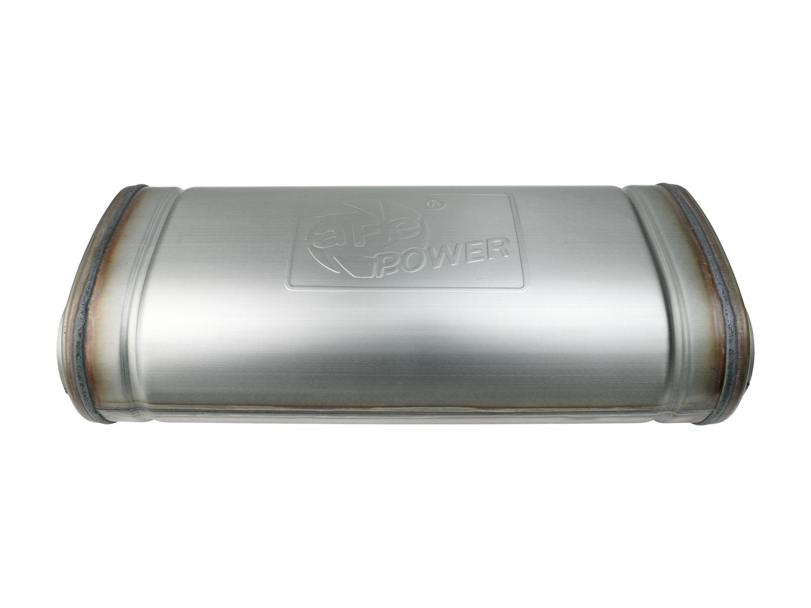 AFE MACH Force-Xp 409 Stainless Steel Muffler 2-1/2 IN Dual Inlet/Dual Outlet 5 IN H x 8 IN W x 18 IN L - Oval Body - 49M00052