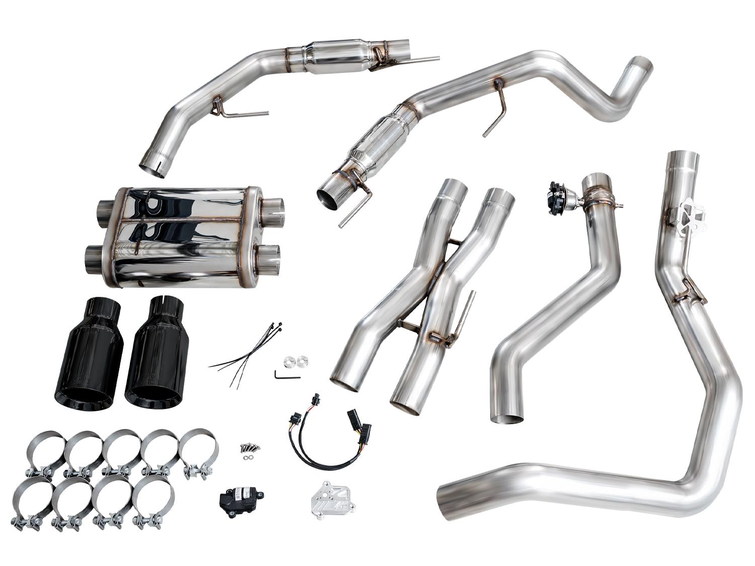 AWE SwitchPath Exhaust - Diamond Black Tips (2021-2023 F-150 Raptor 3.5L) - 3025-33356