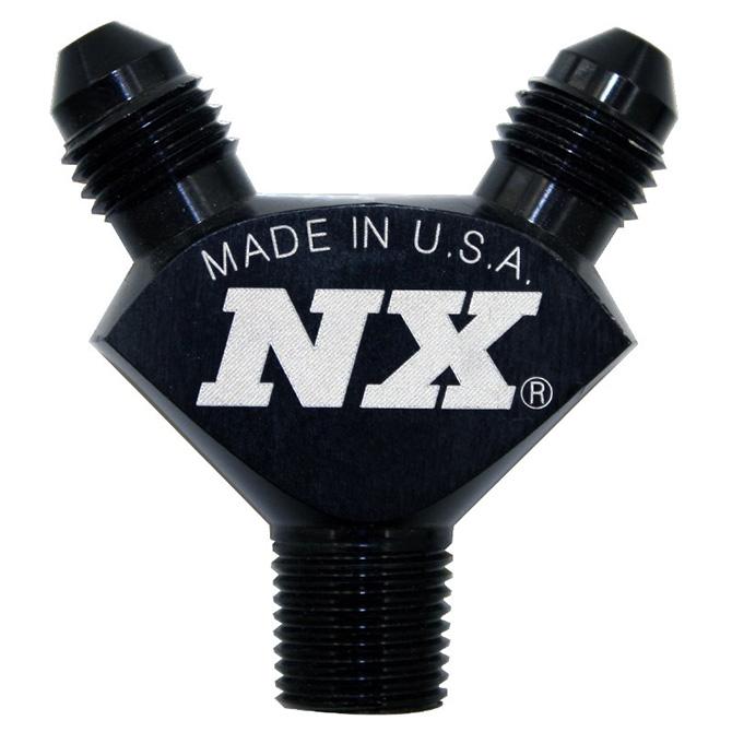 Nitrous Express 1/8Npt X 3An X 3An Billet Pure-Flo Y Fitting (Black) - 16378