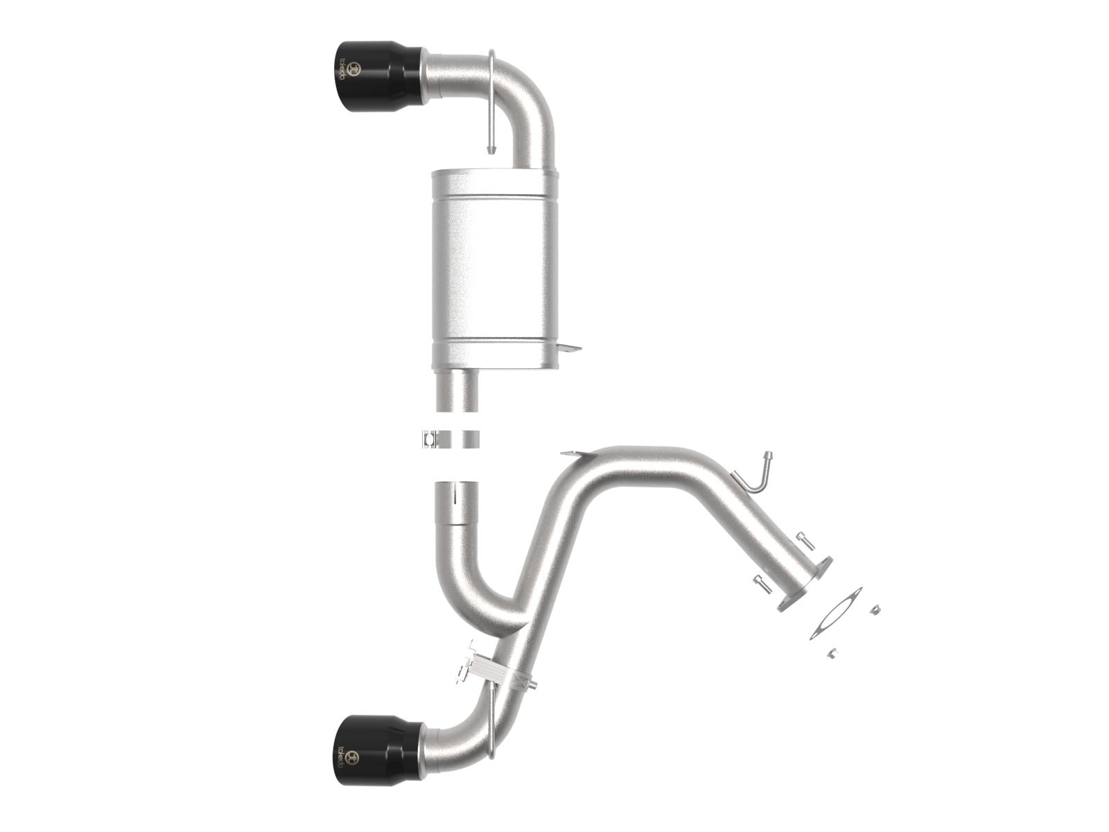 aFe Takeda 3" 304 Stainless Steel Axle-Back Exhaust System - Black Tip (2021-2022 Hyundai Veloster N L4-2.0L (t)) - 49-37029-B