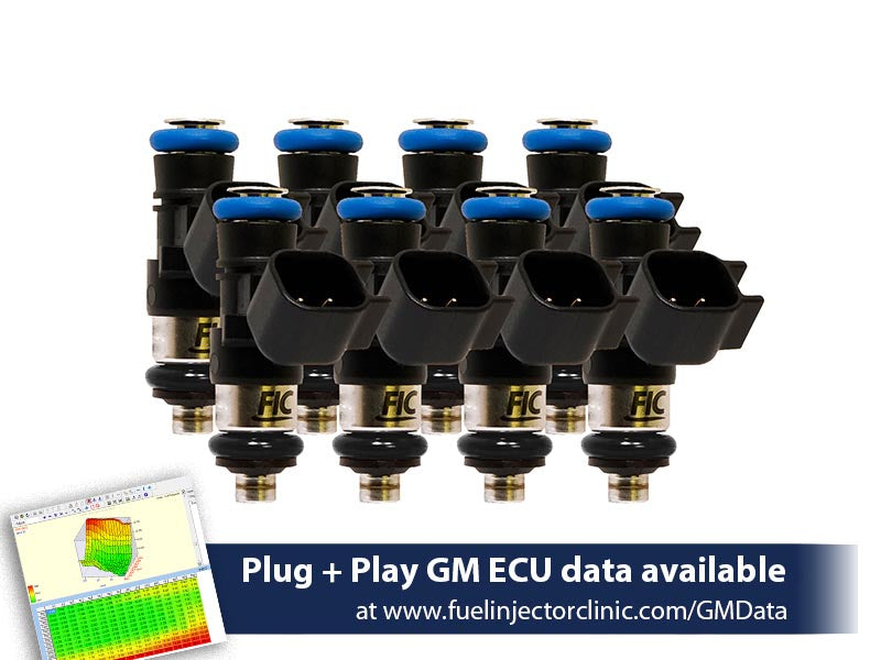 1650cc (180 lbs/hr at OE 58 PSI fuel pressure) FIC Fuel Injector Clinic Injector Set for 6.2 Truck Motors ('09-'13) Injector Sets (High-Z) (is306-1650h)