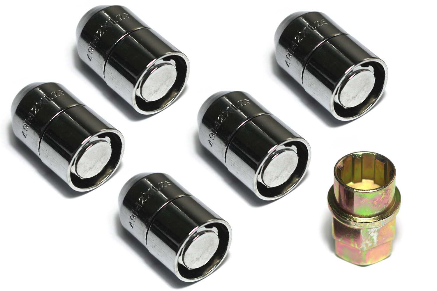 Rugged Ridge Five Piece Wheel Lock Set 1/2 -20 Thread Chrome - 16715.2