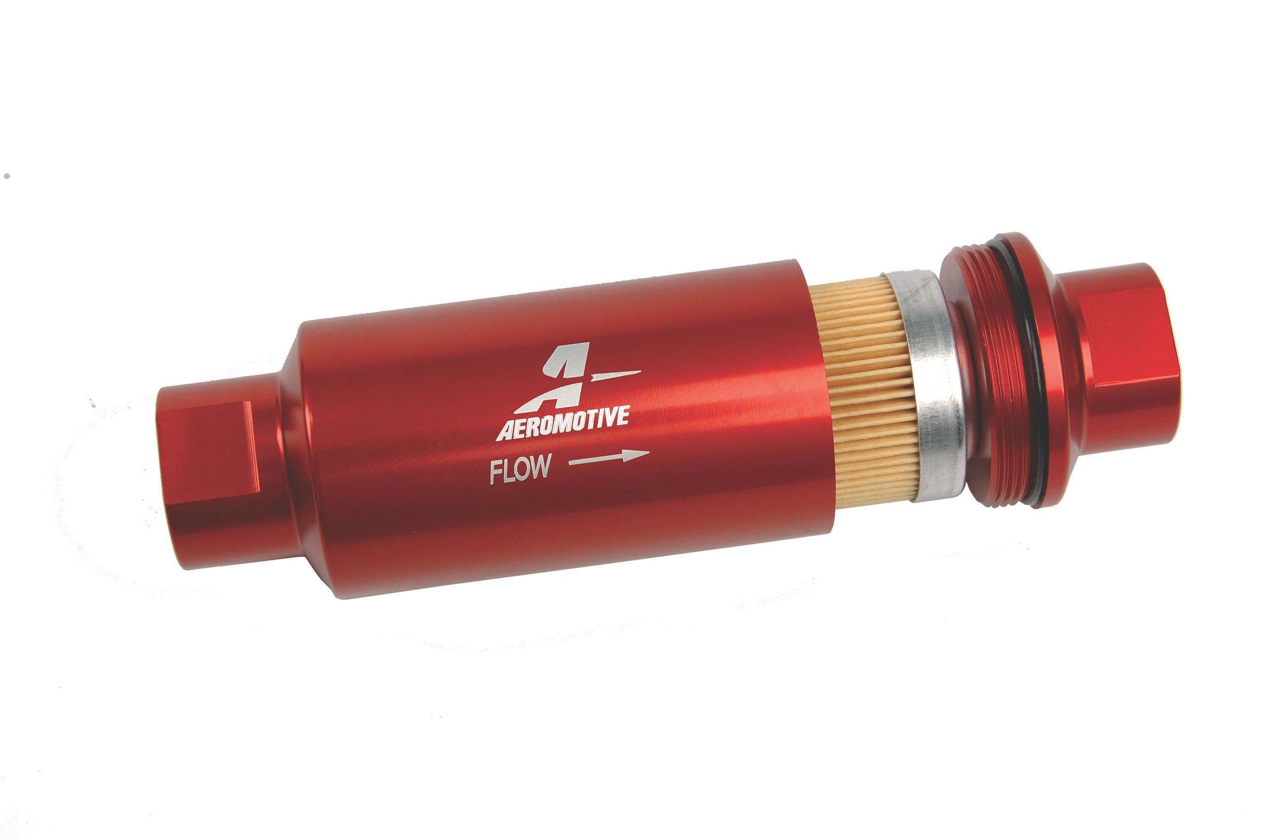 Aeromotive Billet Fuel Filter with Red Housing (10 Micron Element)