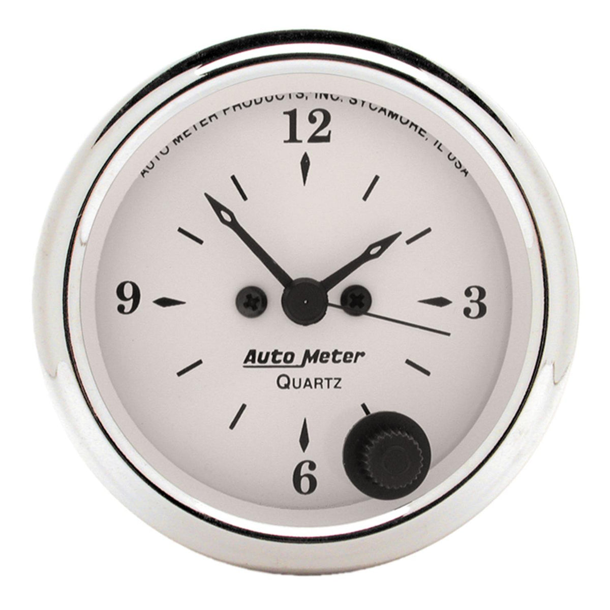 Auto Meter 2-1/16" CLOCK, 12 HOUR, OLD-TYME WHITE - 1686