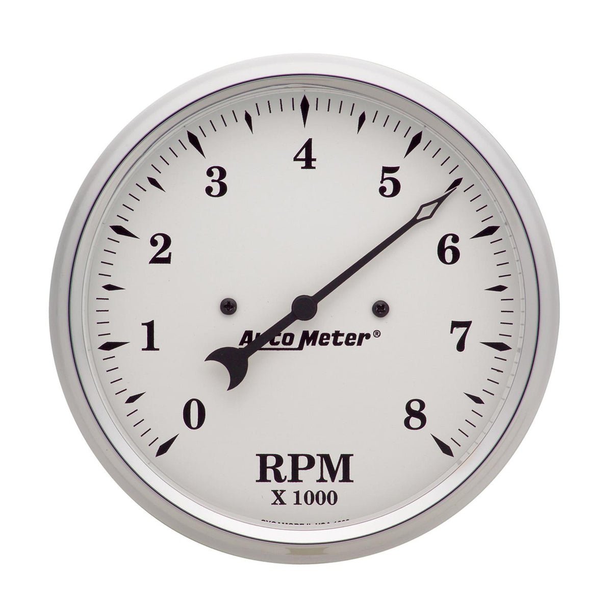 Auto Meter 5" IN-DASH TACHOMETER, 0-8,000 RPM, OLD-TYME WHITE - 1699