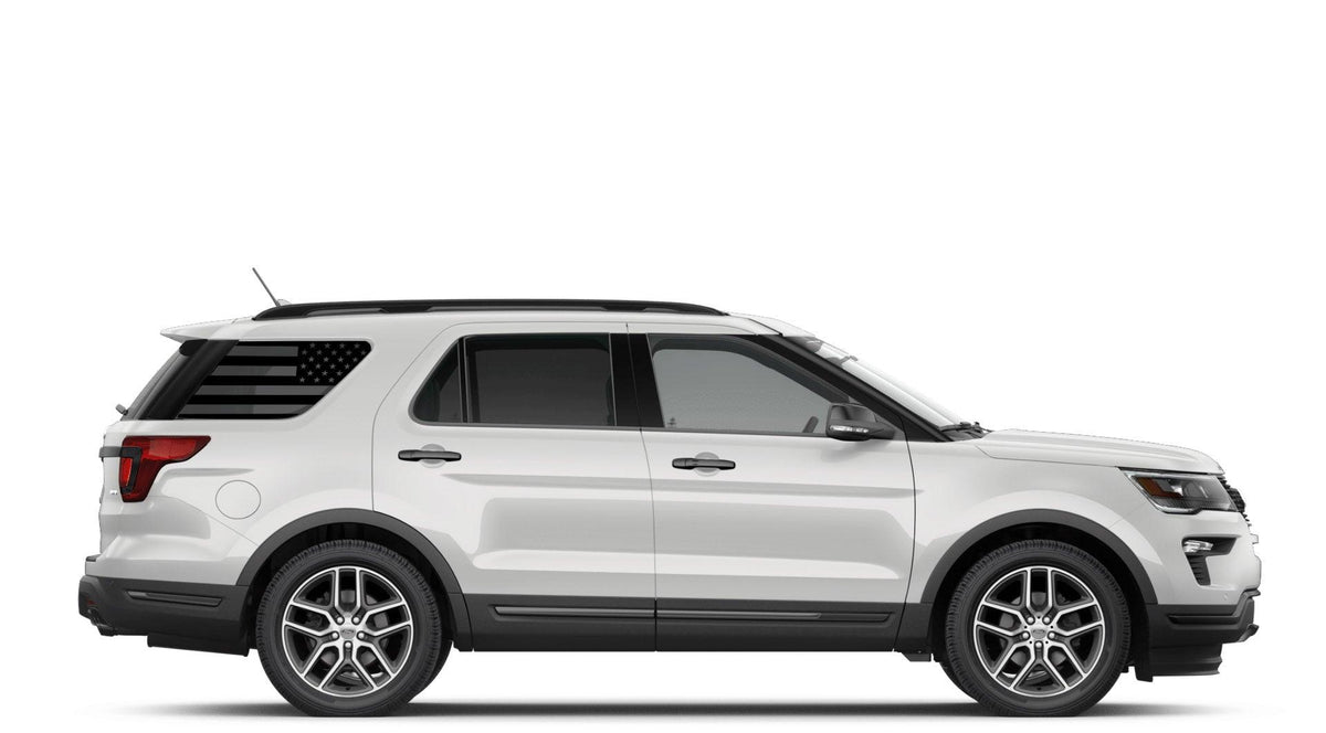 Anchor Room Quarter Window Flag (2016-2019 Explorer) - Black - Gloss - 16FE_QWF_G