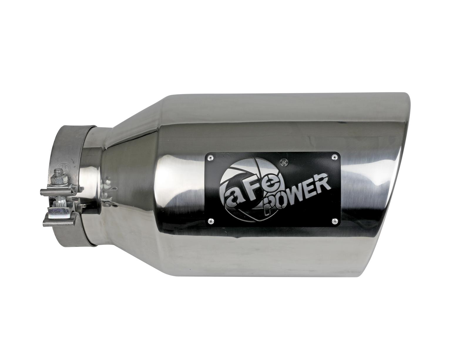 AFE MACH Force-Xp 304 Stainless Steel Clamp-on Exhaust Tip Polished (5 IN Inlet x 8 IN Outlet x 15 IN L) - 49T50801-P15