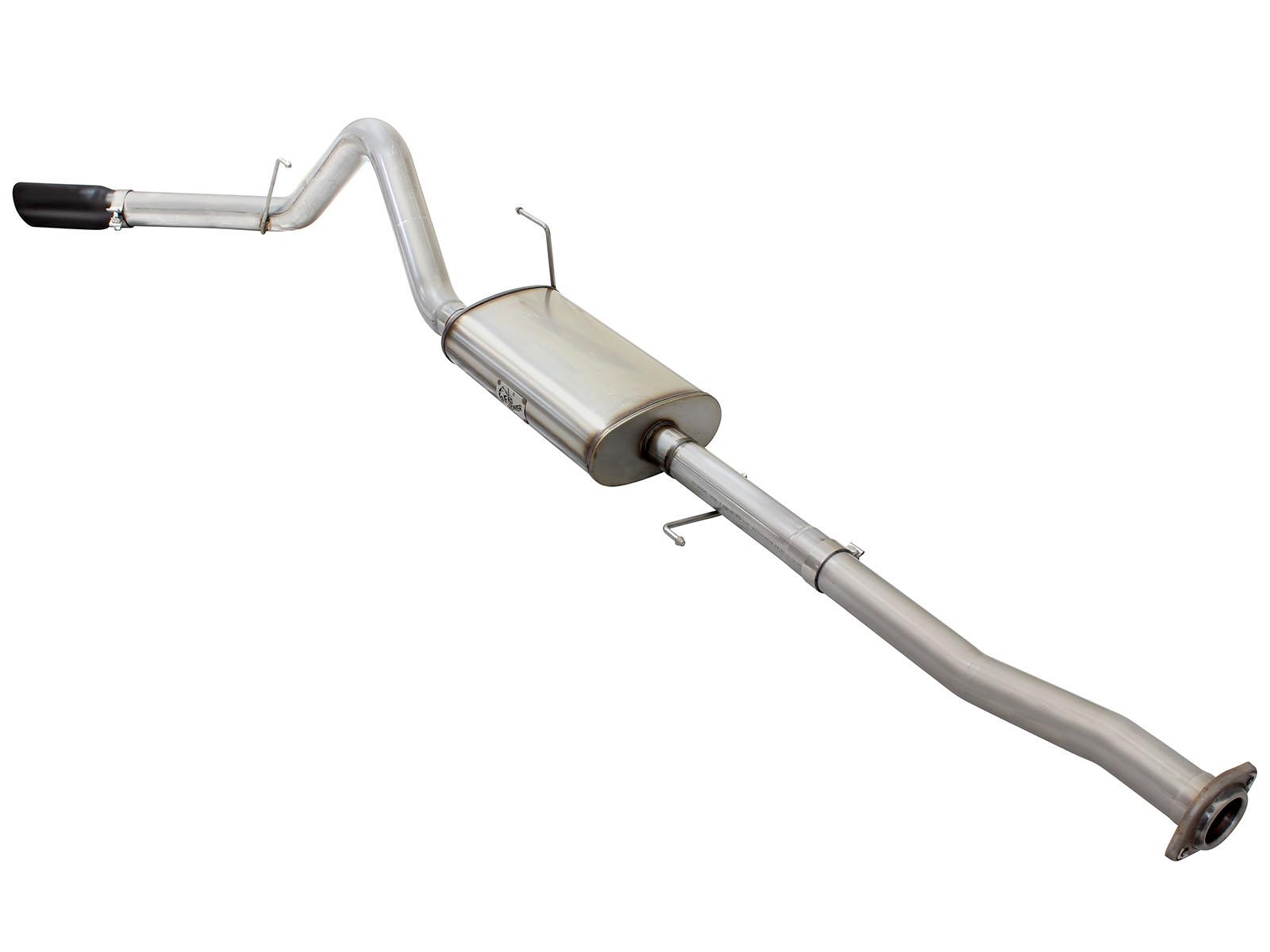 AFE MACH Force-Xp 3 IN to 3-1/2 IN 409 Stainless Steel Cat-Back Exhaust w/ Black Tip (2015-2020 F-150) - 49-43073-B