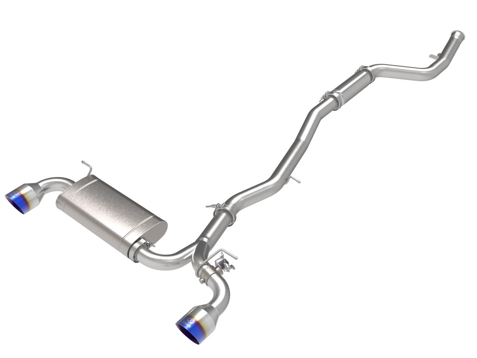 AFE Takeda Cat-Back Exhaust System w/ Dual Rear Exit Blue Flame Tip (2021-2021 GR Supra) - 49-36050-L