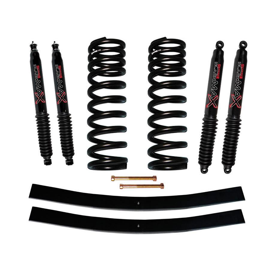Skyjacker Bronco Suspension Lift Kit 75-77 Ford Bronco w/Shock Black MAX Shocks 1.5-2 Inch Lift Incl. Front Coil Springs Rear Add-A-Leafs - 172EBK-B