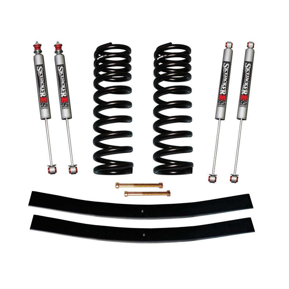 Skyjacker Bronco Suspension Lift Kit 75-77 Ford Bronco w/Shock M95 Performance Shocks 1.5-2 Inch Lift Incl. Front Coil Springs Rear Add-A-Leafs - 172EBK-M