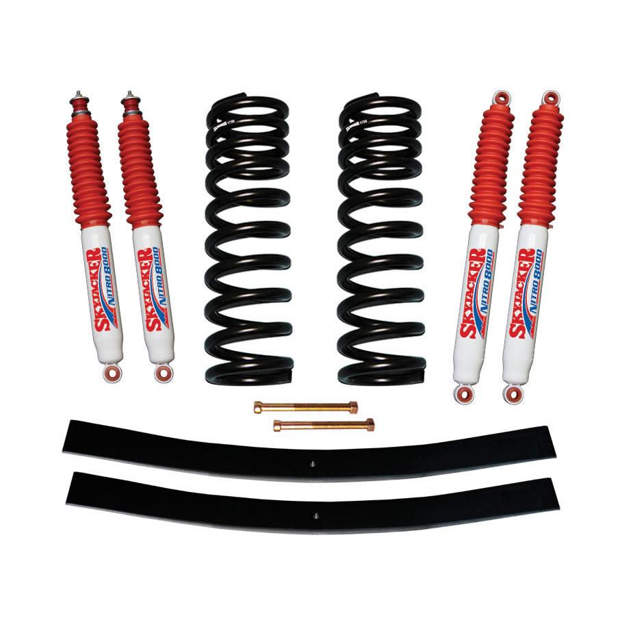 Skyjacker Bronco Suspension Lift Kit 75-77 Ford Bronco w/Shock Nitro Shocks 1.5-2 Inch Lift Incl. Front Coil Springs Rear Add-A-Leafs - 172EBK-N