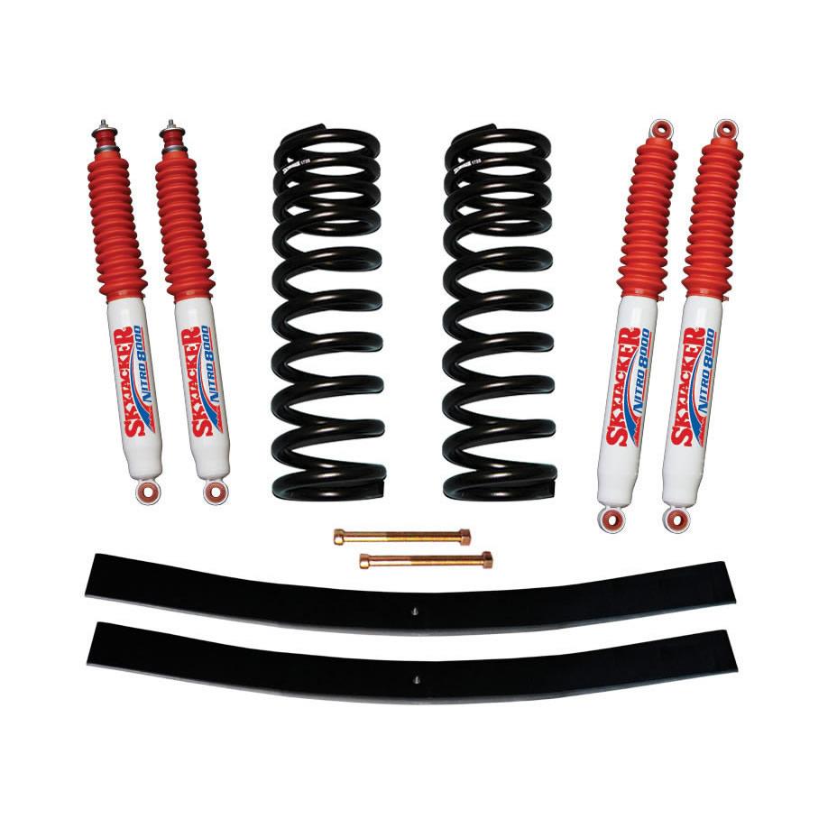 Skyjacker F-100 Suspension Lift Kit 70-72 Ford F-100 w/Shock Nitro Shocks 1.5-2 Inch Lift Incl. Front Coil Springs Rear Add-A-Leafs - 172EPK-N