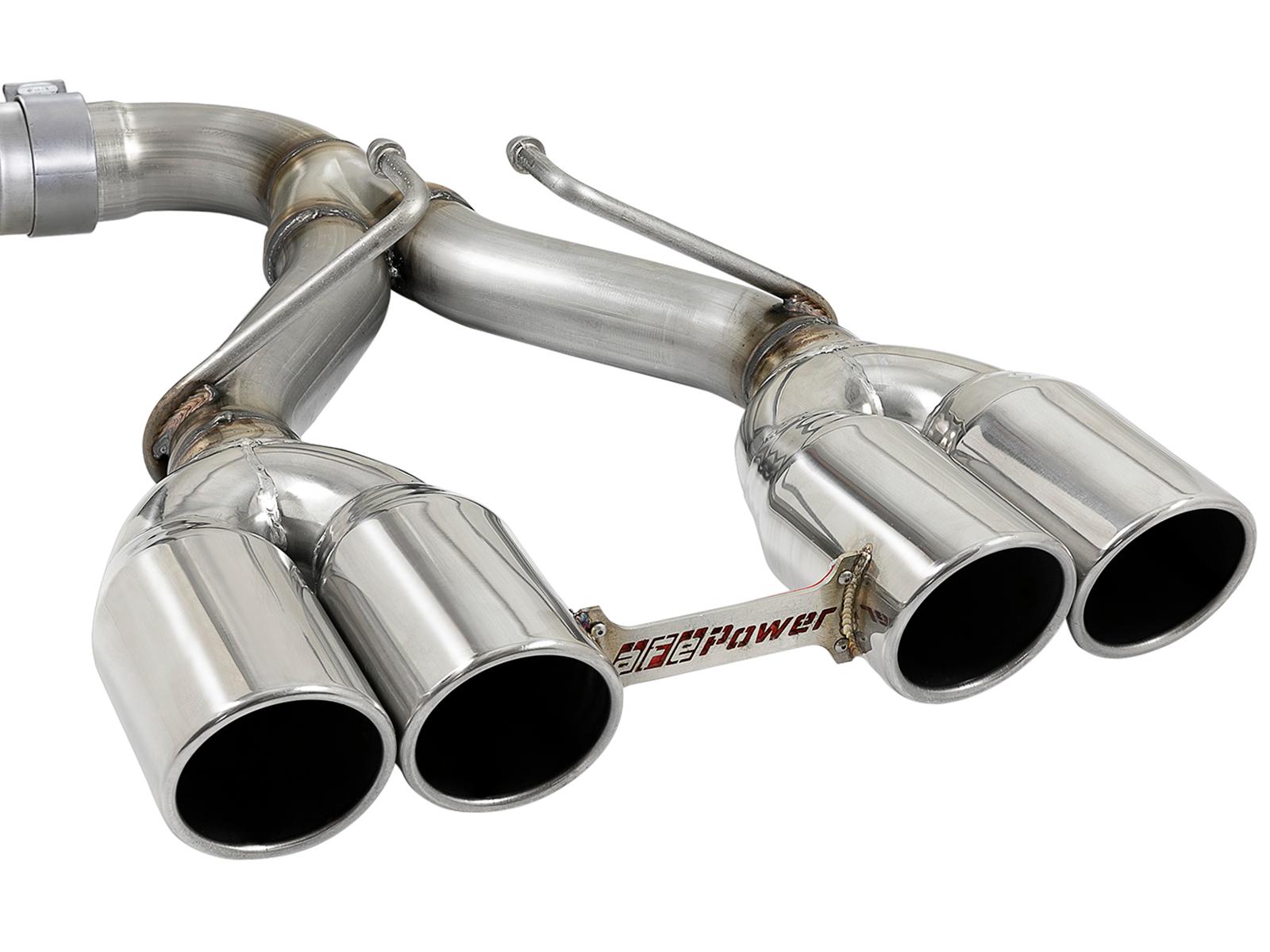 AFE Rebel Series 2-1/2 IN 304 Stainless Steel Cat-Back Exhaust w/ Polished Tip (2018-2021 Wrangler, Wrangler) - 49-38073-P