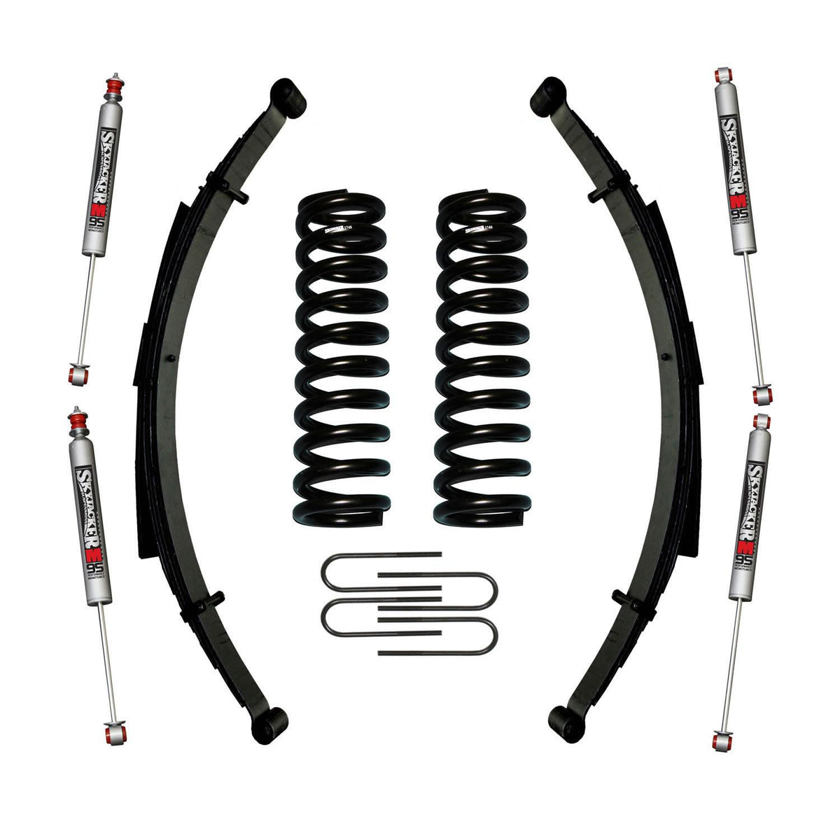Skyjacker Bronco Suspension Lift Kit 78-79 Ford Bronco w/Shock M95 Performance Shocks 4 Inch Lift Incl. Front/Rear Springs Rear U Bolt Kit - 174BKS-M
