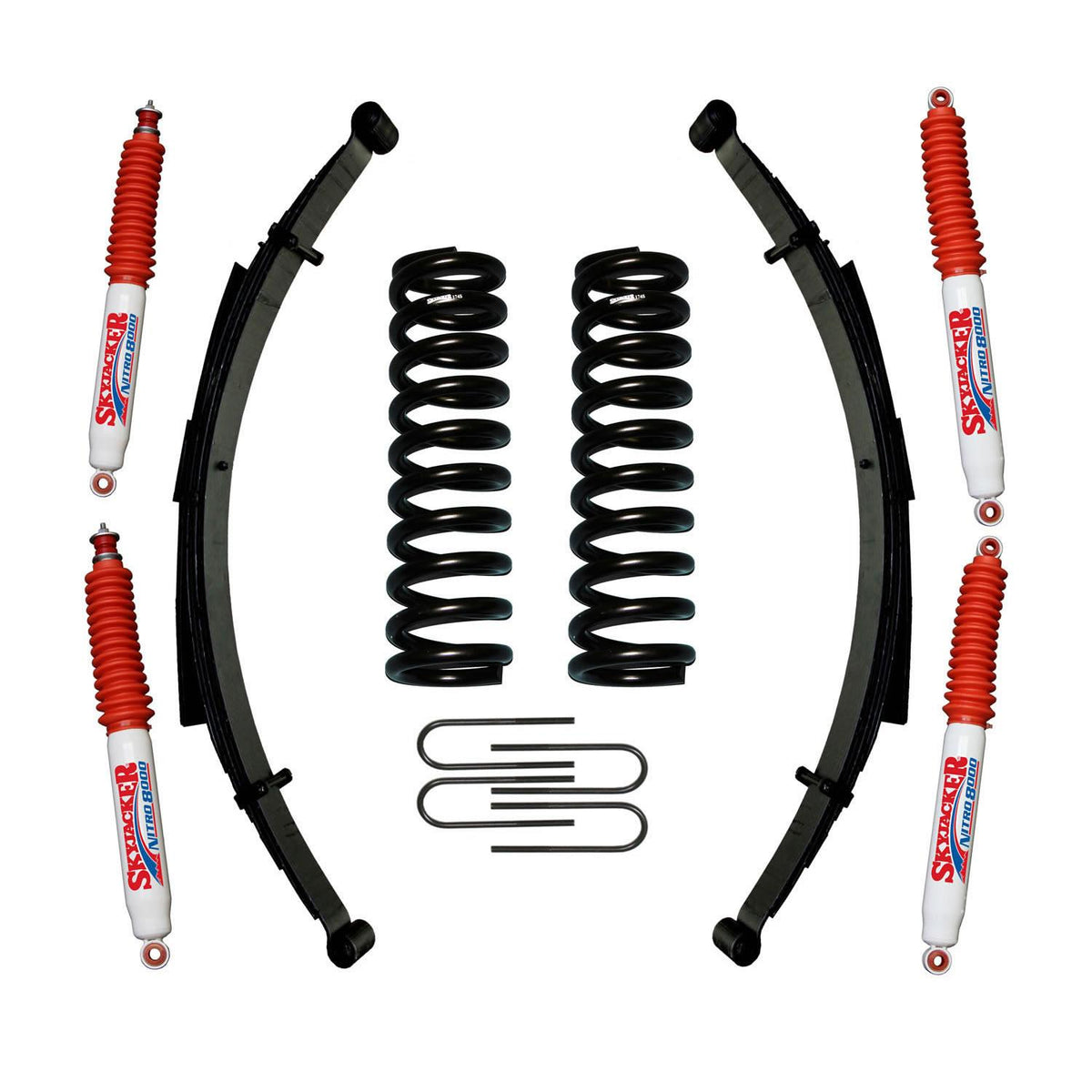 Skyjacker Bronco Suspension Lift Kit 78-79 Ford Bronco w/Shock Nitro Shocks 4 Inch Lift Incl. Front/Rear Springs Rear U Bolt Kit - 174BKS-N