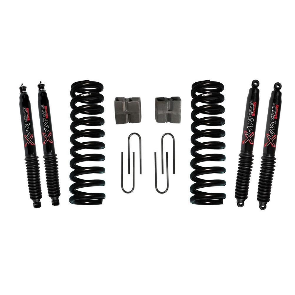 Skyjacker Bronco Suspension Lift Kit 75-77 Bronco w/Shock Black MAX Shocks 5 Inch Lift Incl. Front Coil Springs Rear U Bolt Kit Rear Block - 174EBK-B