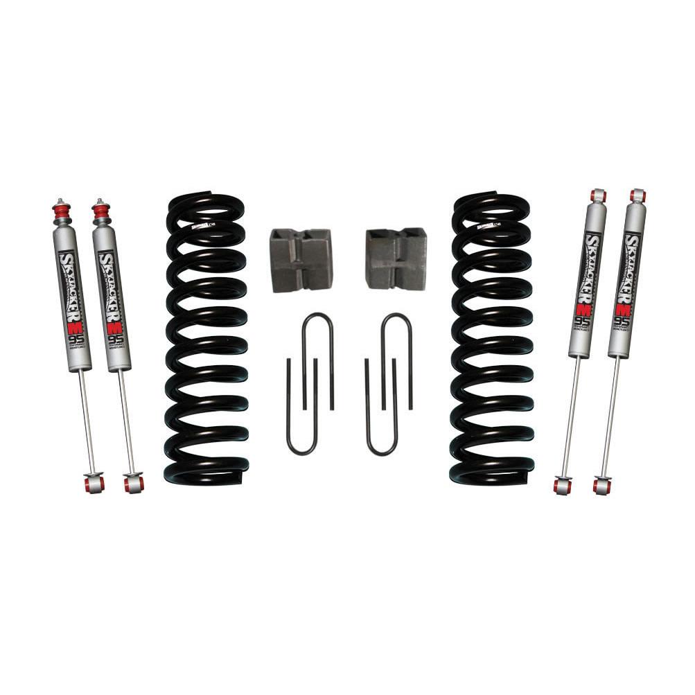 Skyjacker Bronco Suspension Lift Kit 75-77 Bronco w/Shock M95 Performance Shocks 5 Inch Lift Incl. Front Coil Springs Rear U Bolt Kit Rear Block - 174EBK-M